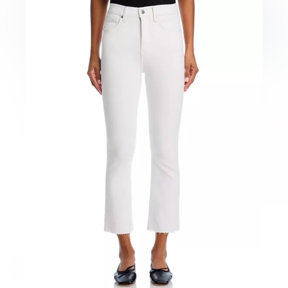 Veronica Beard Carly Raw Hem High Rise Kick Flare Crop Jeans
